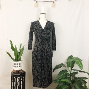 Boden printed faux wrap jersey dress 4L